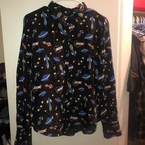 Cosmic comic button down